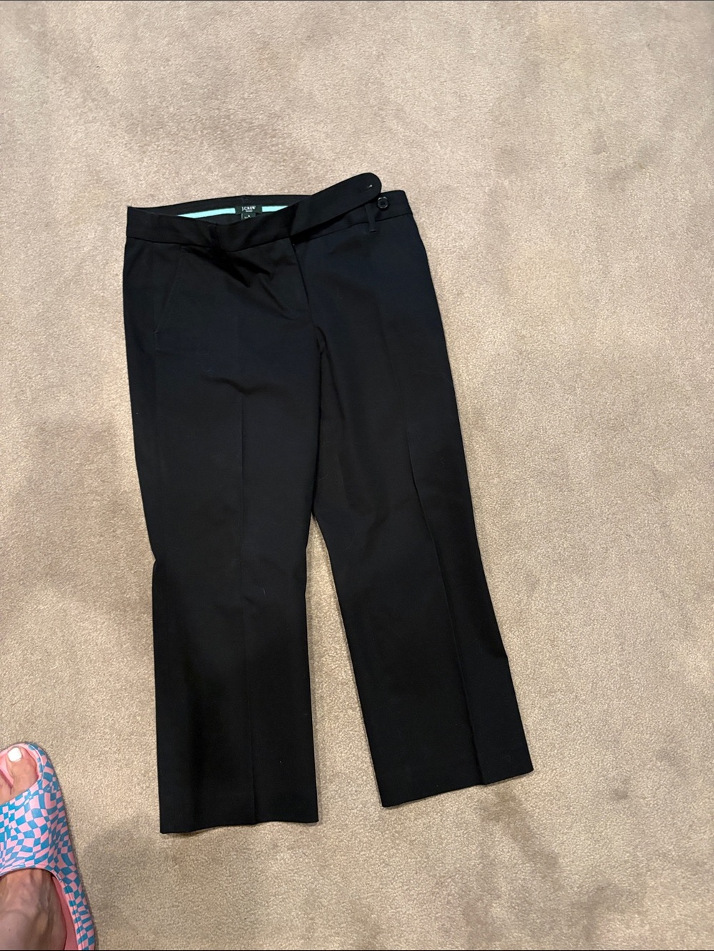 J. Crew Black Straight cropped-Leg Dress Trousers